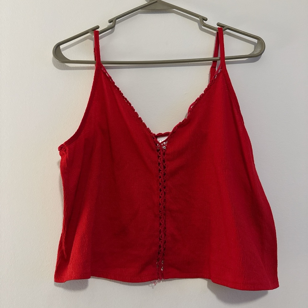 Divided Red Tank Top